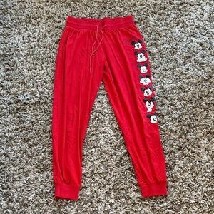 Disney Red Joggers with Character Design